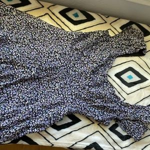 Urban Outfitters purple floral sweetheart neckline dress